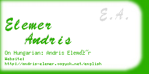 elemer andris business card